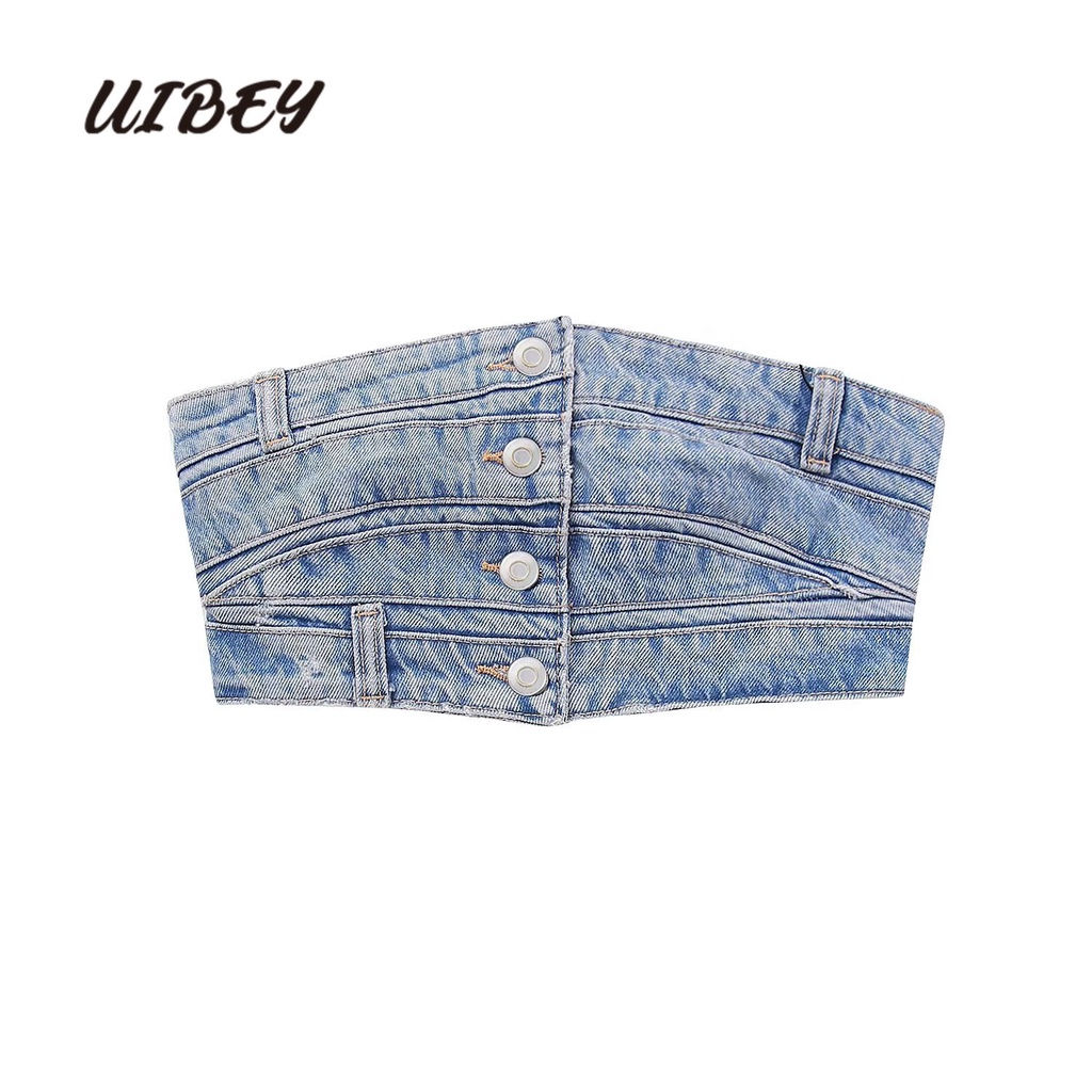 Áo ống UIBEY 8933 ghép nối cao bồi sexy đa năng
