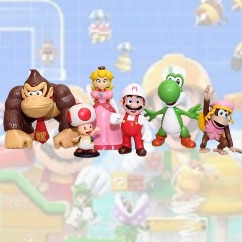 6 Pcs Super Mario Mini Figure Cute Toys Doll Action Figures Collection Gift