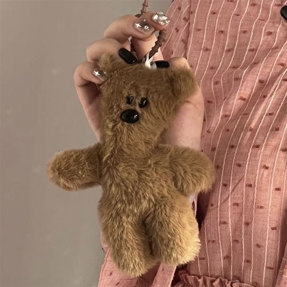 Bear squeak keychain mặt dây chuyền phim hoạt hình dễ thương búp bê sang trọng đồ chơi kawaii túi nhồi bông mềm bùa trang trí cho trẻ em quà tặng