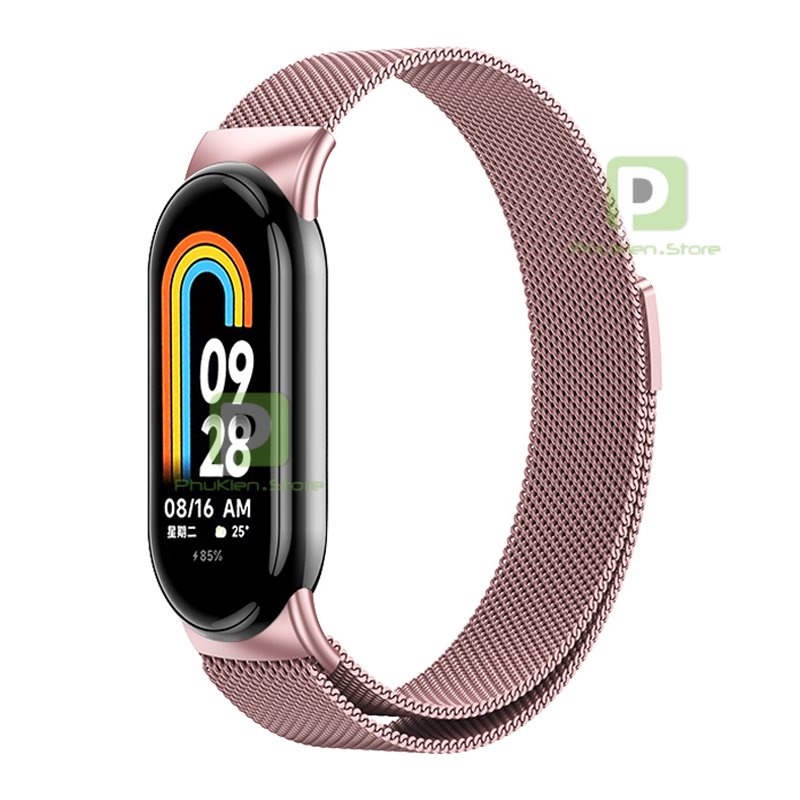 Dây đeo phụ kiện cho Xiaomi Miband 8 | Kim loại bện + Khóa nam châm tiện dụng | Form đẹp siêu bền