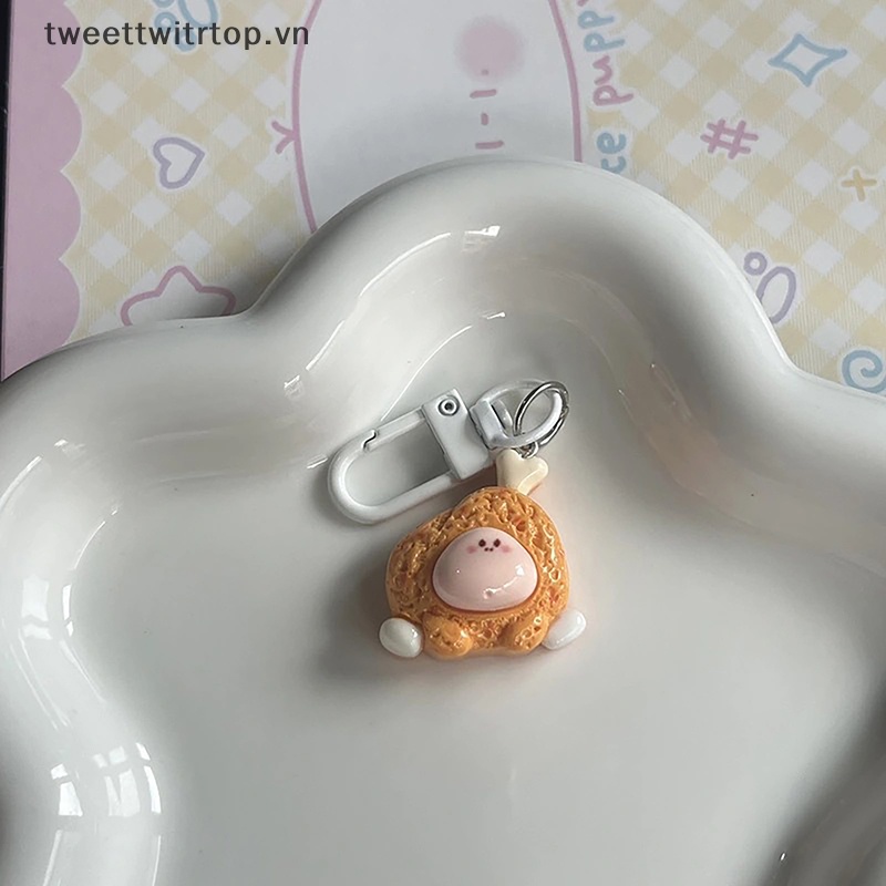 Trtop đồ ăn dễ thương play doodle mặt móc khóa túi ba lô mặt dây chuyền ch phụ kiện dây chuyền chìa khóa ô tô giá đỡ dây chuyền tự làm chìa khóa điện thoại ch quà tặng vn