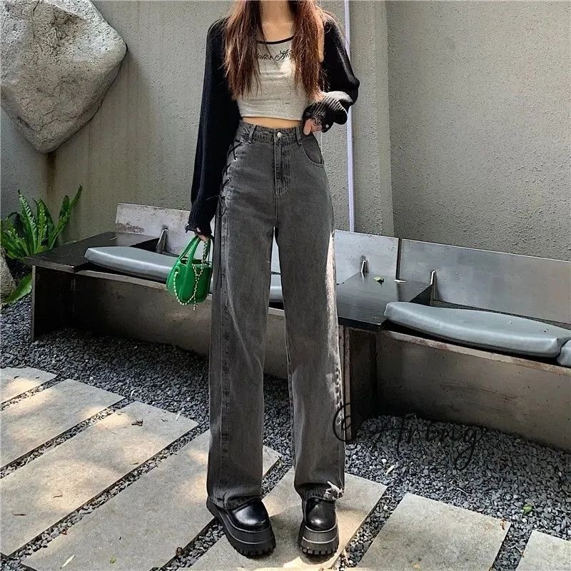 Aring quần ống rộng quần nữ jean phong cách Retro Ống Rộng siêu đẹp 2023 MỚI A27L0E0