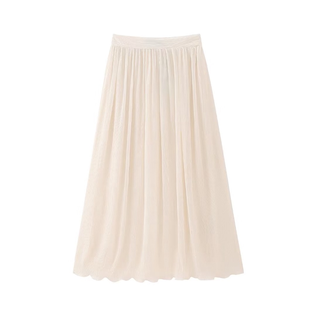 Zara blouses nữ phong cách mới trở lại nơ áo sơ mi ren-up7969231+ Váy xếp ly eo cao9878170