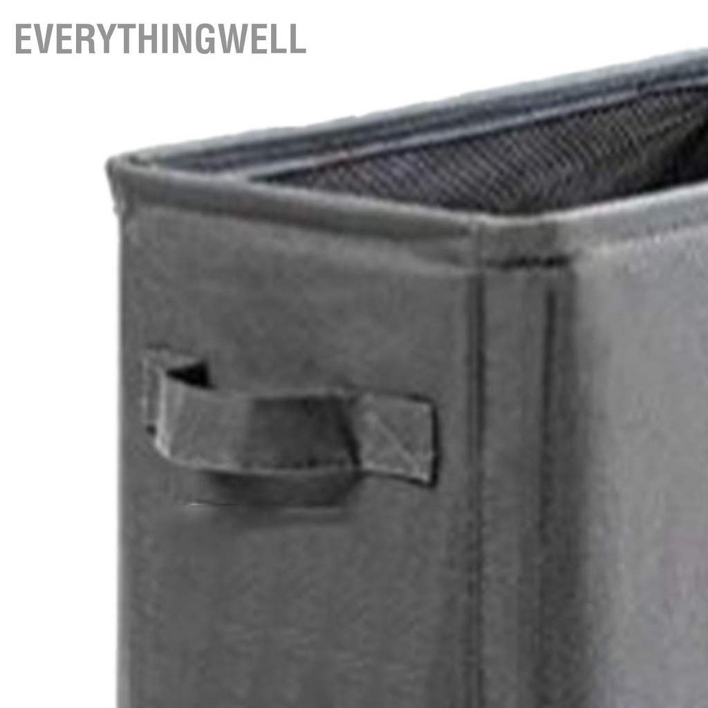 EverythingWell Giỏ đựng đồ giặt 4 bánh có tay cầm Thùng đựng đồ bằng vải Oxford cho đồ lặt vặt trong gia đình
