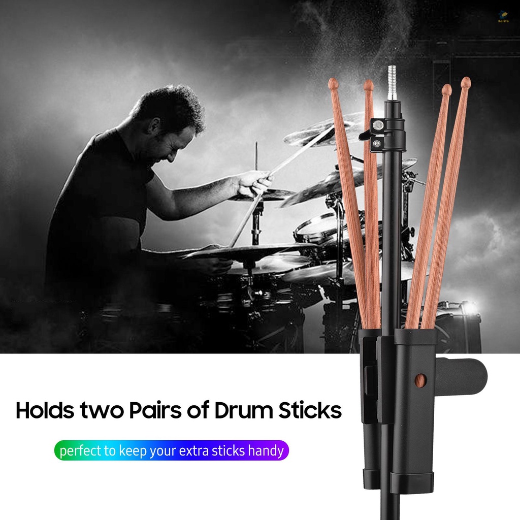 3elife drumsticks holder brush holder drumstick grabber stick holder cơ chế kẹp lò xo mạnh mẽ chống trượt góc đệm cao su có thể điều chỉnh