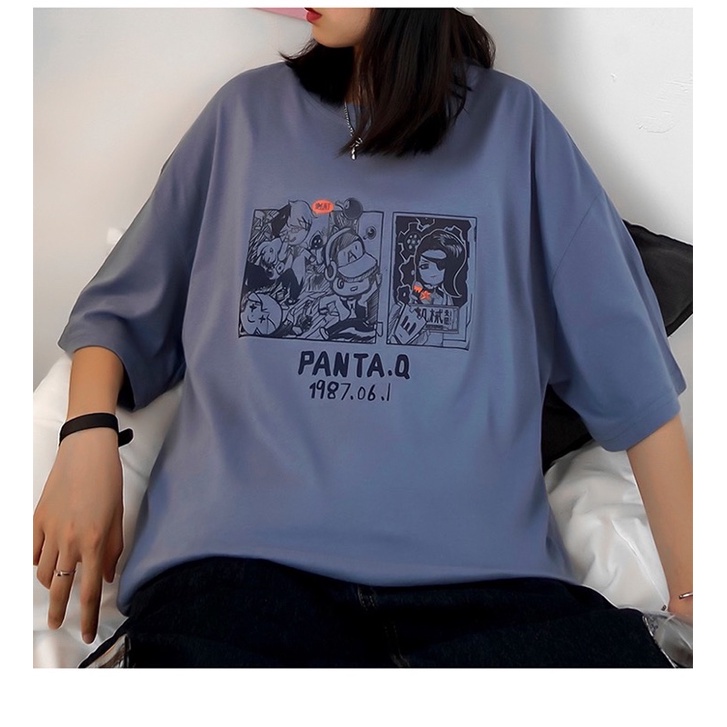Áo thun tay lỡ nam nữ, áo phông 35k unisex form rộng chất cotton mát mịn thấm hút mồ hôi in hình PANTAQ