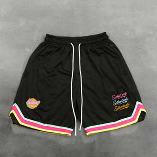 [chất Lượng cao] Quần Short Bóng Rổ nam giới mỹ xu hướng đường phố quần short lưới hai lớp in chữ có dây kéo túi bóng rổ trên đầu gối nhanh khô quần ngắn màu trắng \ đen \ xám \ navy \ xanh lam