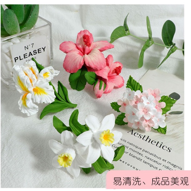 Khuôn Silicon Chùm Hoa Lan Kèm Lá