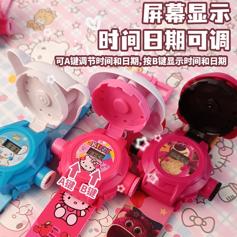 Sanrio Đồng Hồ chiếu Điện Tử Dạng Cuộn 24 Họa Tiết hello kitty kuromi melody cinnamoroll Quà Tặng Sinh Nhật Cho Bé