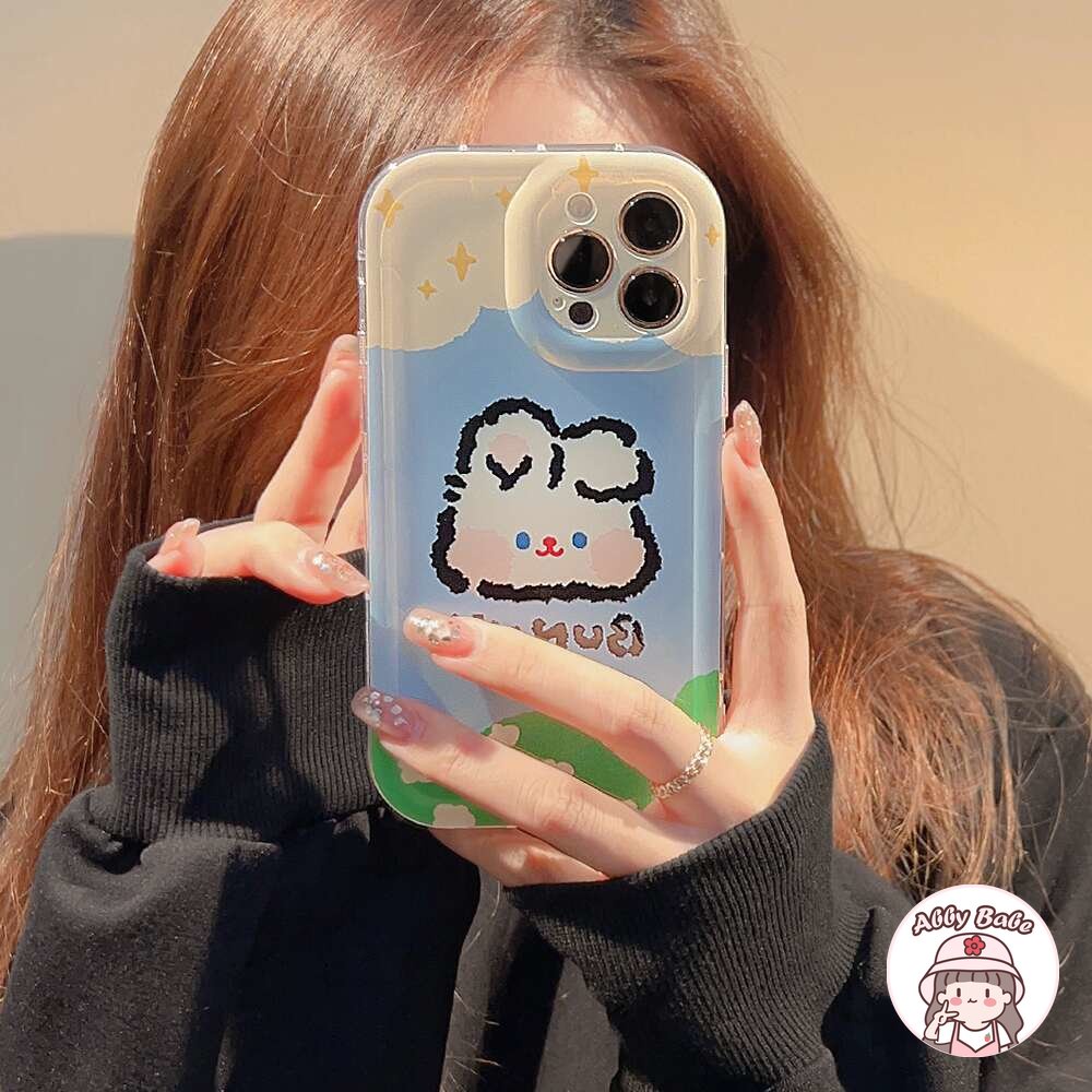 Ốp Điện Thoại TPU Mềm Chống Bụi Hình Đầu Thỏ Hoạt Hình Cho IPhone 14 Pro Max 13 12 11 Pro Max