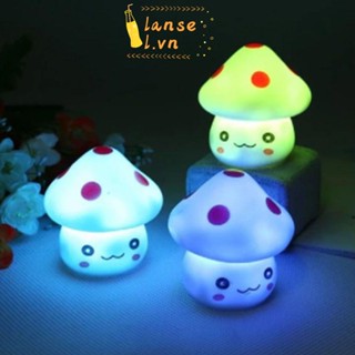 1 Đèn LED Ngủ Hình Cây Nấm Màu Xanh Dương Trang Trí Phòng Ngủ/Sân Vườn