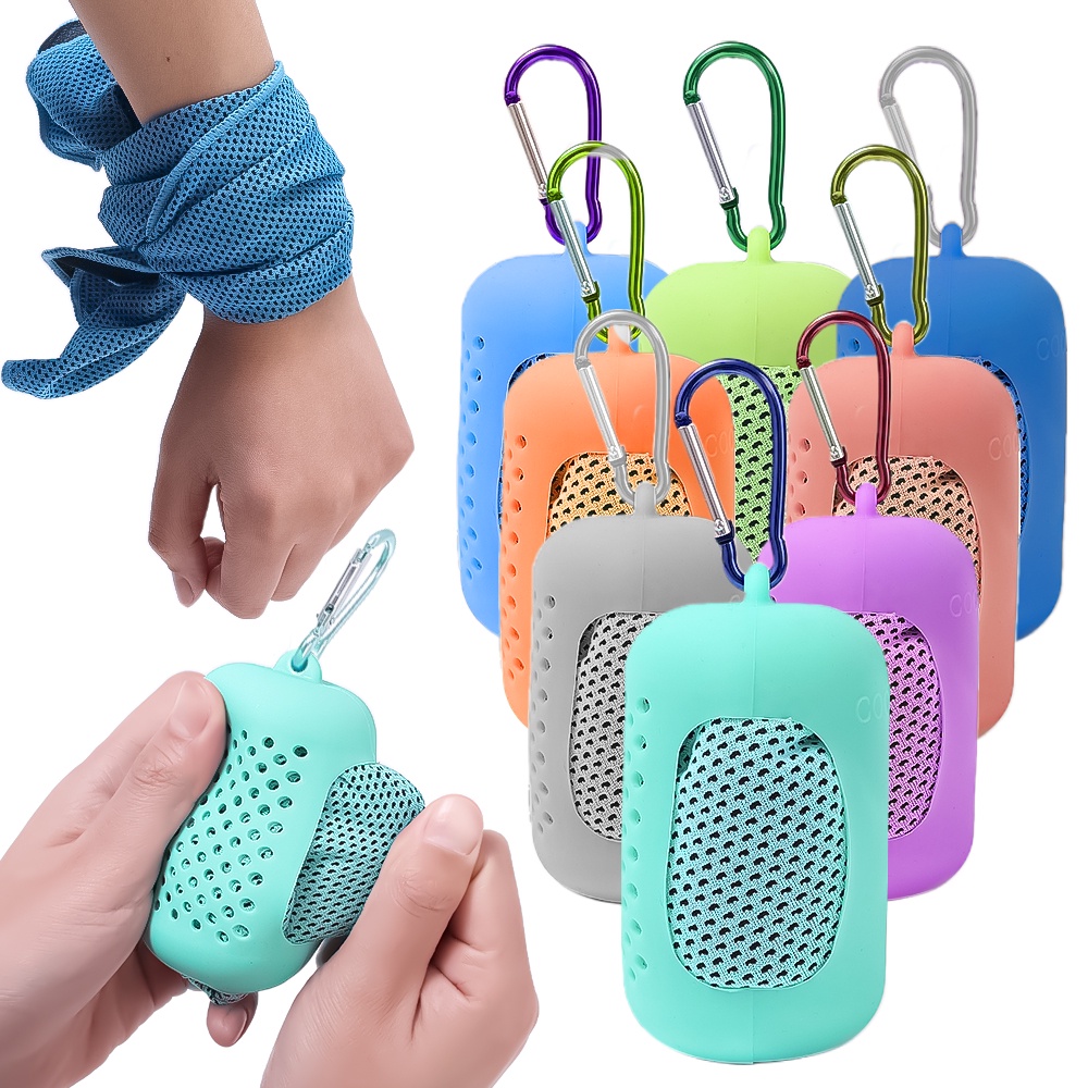 Khăn Lụa Lạnh Thoáng Khí Nhanh Khô Hình Tròn Bằng Silicon Chất Lượng Cao