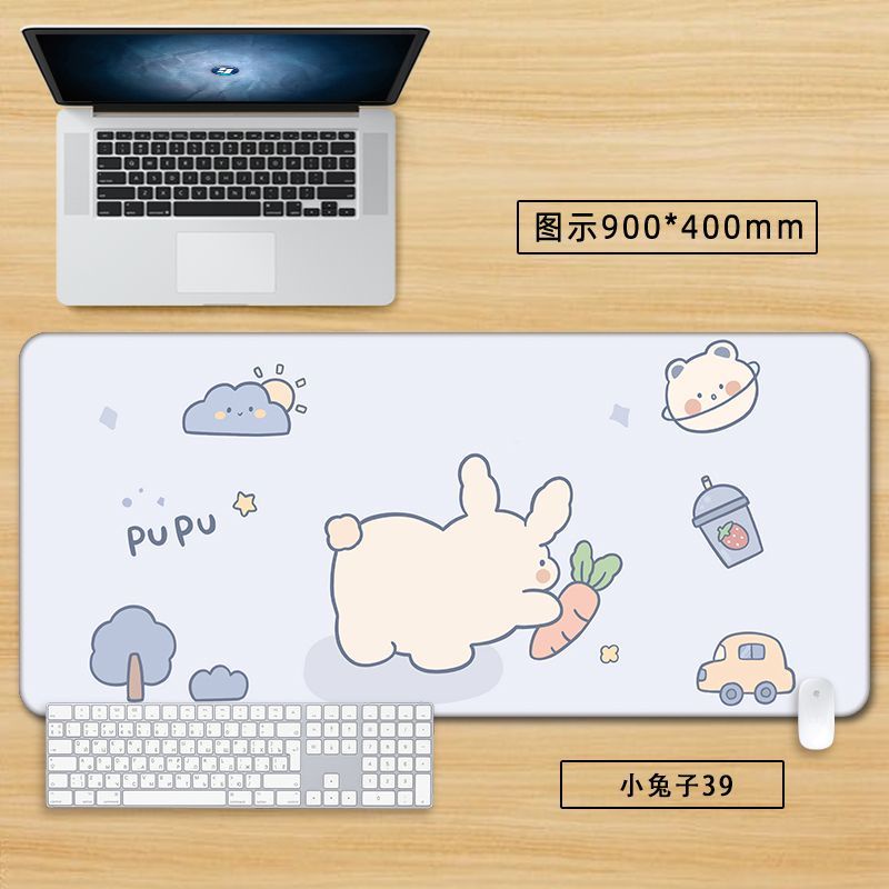 Tấm Lót Chuột Bàn Phím Máy Tính In Hình Thỏ Dễ Thương
