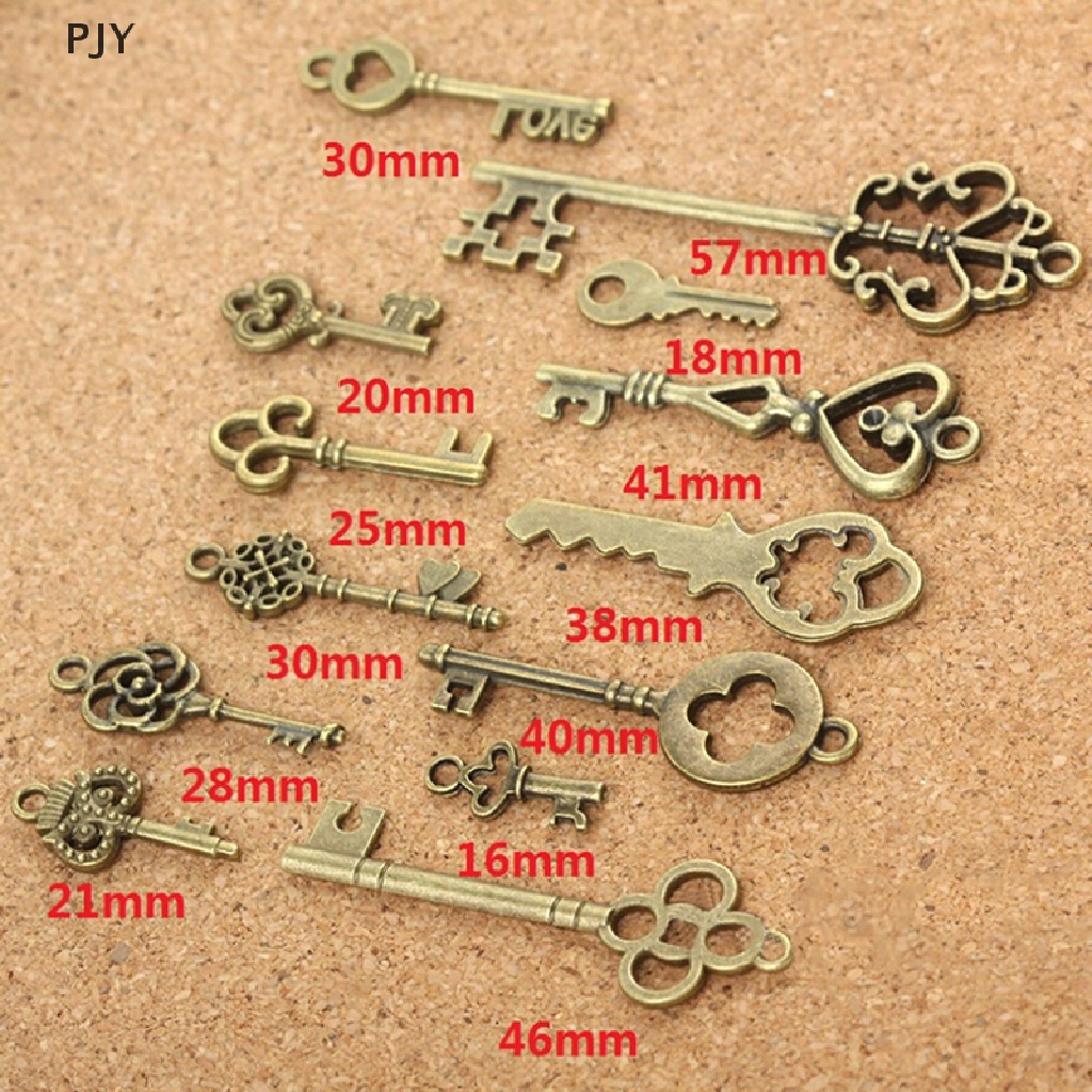 Bộ 13 Mặt Dây Chuyền Kim Loại Hình Chìa Khóa Ch Phong Cách Vintage