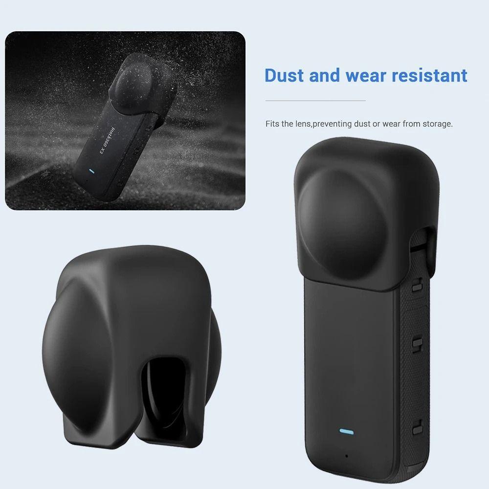 Nắp Bảo Vệ Ống Kính Camera Bằng Silicon Chống Bụi Cho Insta360 X3 Sự Bảo Vệ