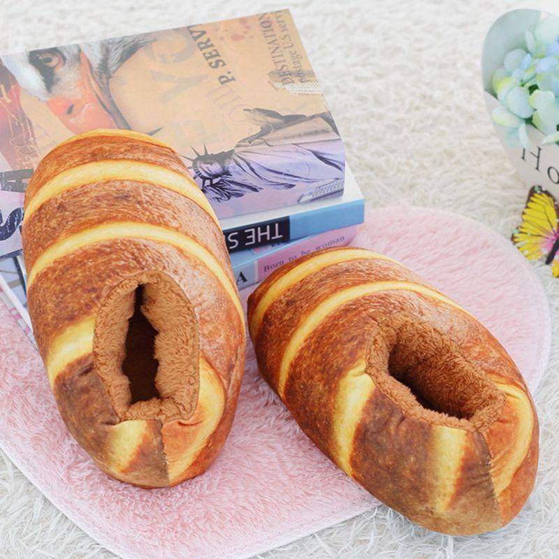 【Cửa Hàng Của Joe】Mô Phỏng Bánh Mì Nhật Bản, Dép Lê, Bánh Mì Nướng, Bánh Mì Nướng, Mùa Đông, Người Lười Biếng, Ở Nhà, Dép Bông, Đôi Giày Tháng.
