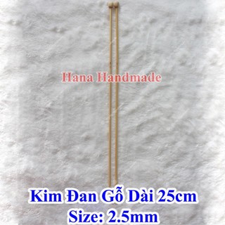 Kim đan len gỗ 25cm thẳng 18k/cặp