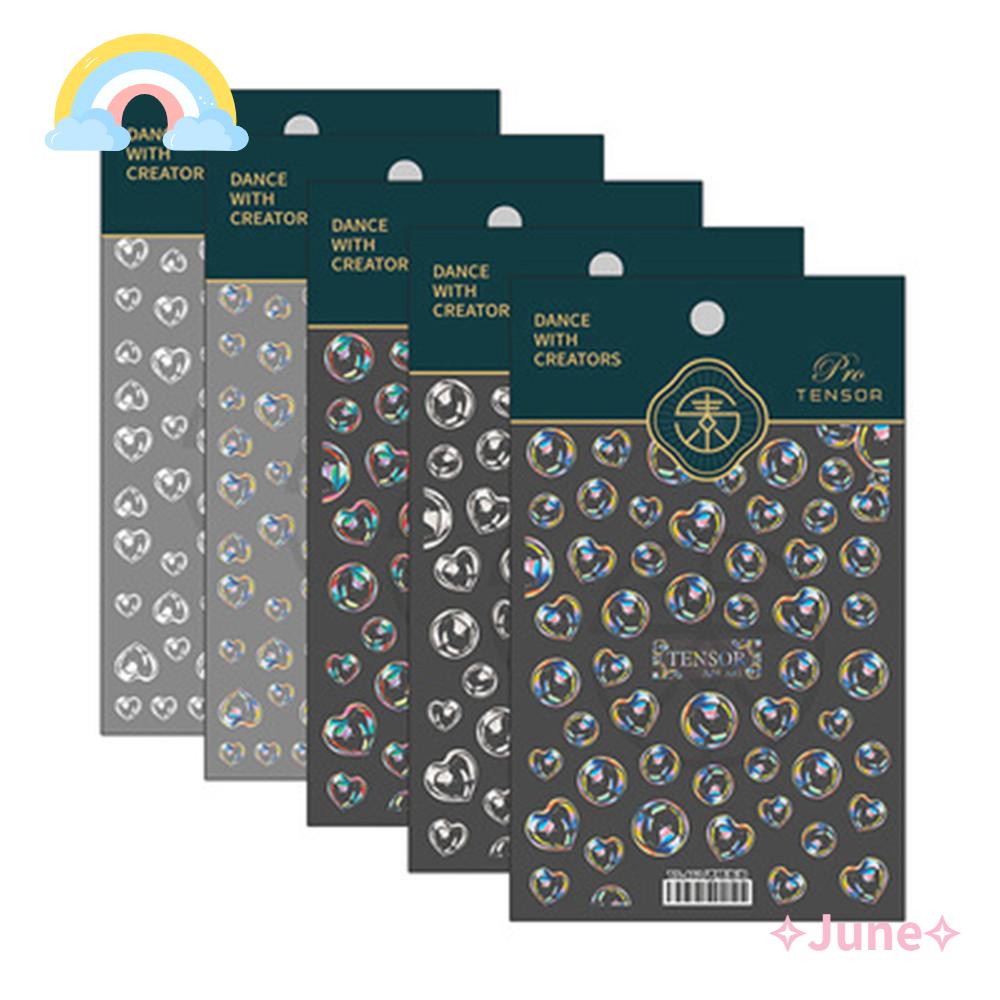 Sticker Bong Bóng Trong Suốt 5D Dập Nổi Trang Trí Móng Tay Thời Trang