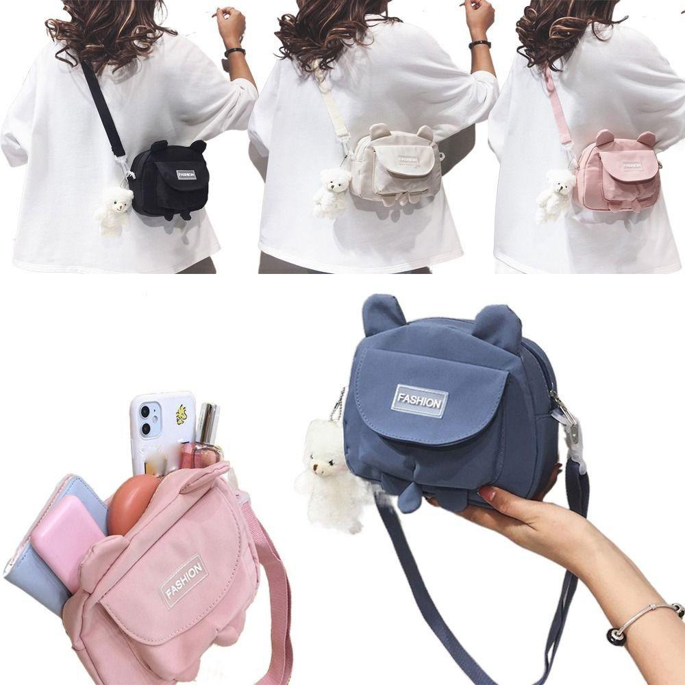 Túi Đeo Chéo Vải Canvas In Hình Mèo Kitty Dễ Thương MIHAN1