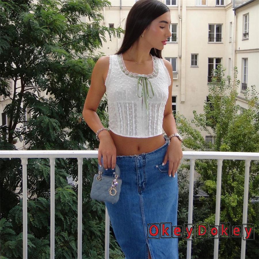 Áo Tank Top Cổ Vuông Không Tay Y2k Cột Dây Màu Trơn Thời Trang Mùa Hè Cho Nữ