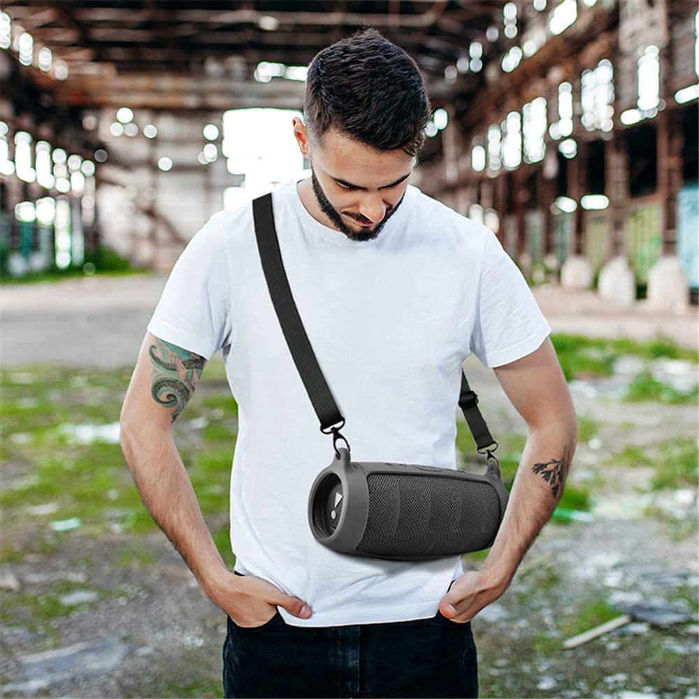 Vỏ Silicone Bảo Vệ Loa Bluetooth JBL Charge 5 Kèm Dây Đeo Vai Và Móc Khóa Carabiner