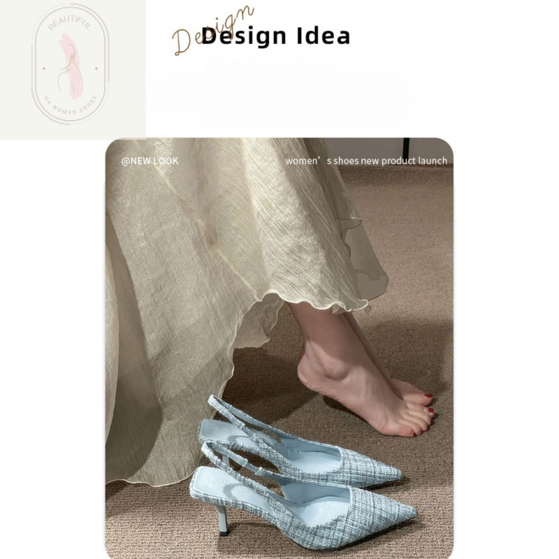 Sandal Cao Gót Mũi Nhọn Phong Cách Thời Trang Xuân Hè Mới 2023