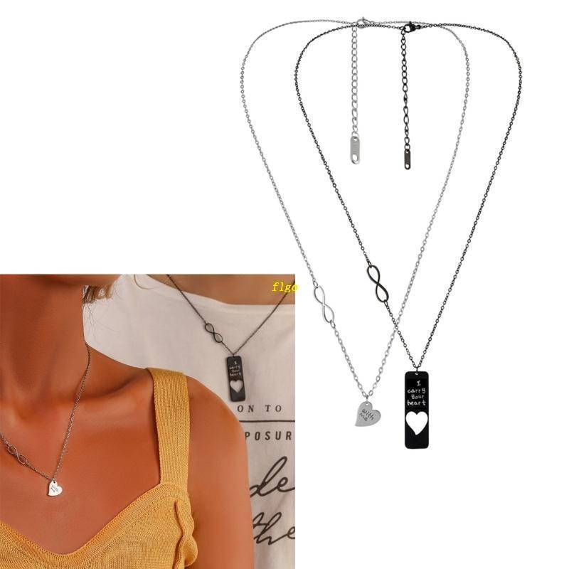 Set 2 Dây Chuyền Mặt Hình Số 8 Bằng Thép Không Gỉ Dành Cho Cặp Đôi