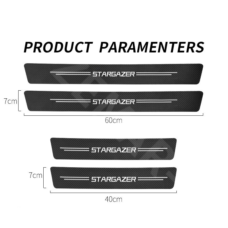 Bộ 4 Miếng Dán Cửa Xe Hơi Chống Trầy Xước Bằng Sợi Carbon Cho Hyundai Stargazer