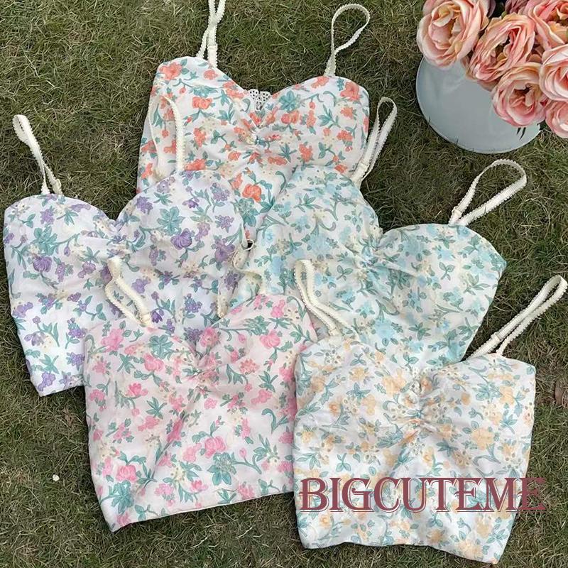 Áo Hai Dây Hở Lưng Họa Tiết Hoa Thời Trang Mùa Hè Cho Nữ