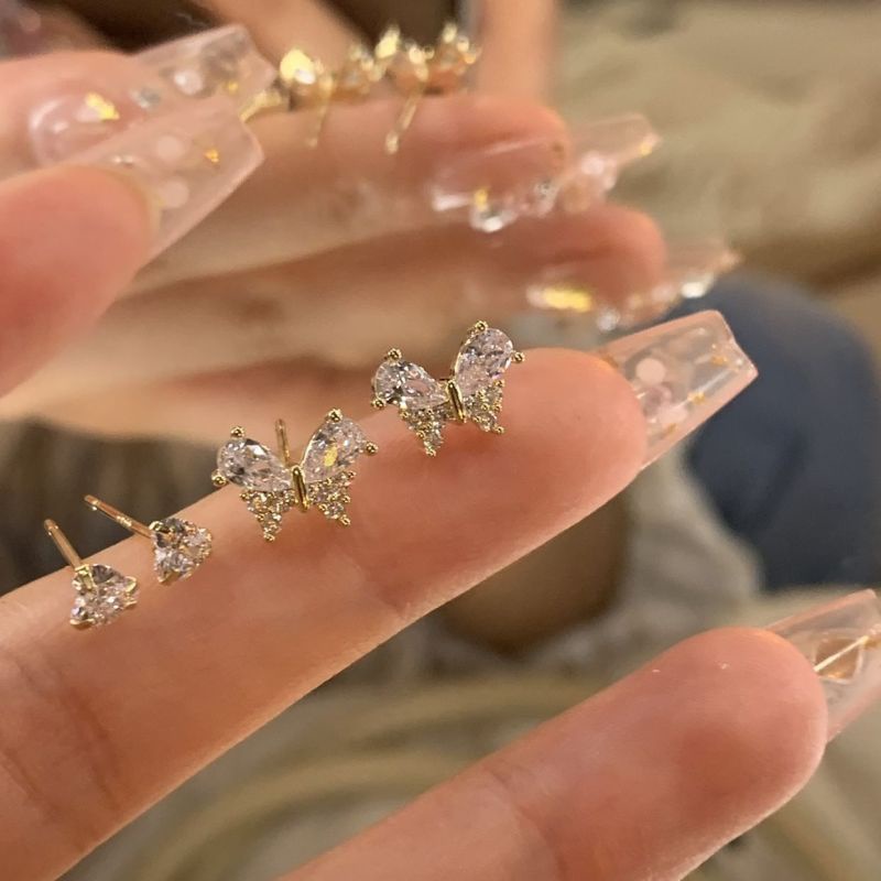 Bộ Sáu Chiếc Bông Tai Mạ Bạc 925 Đính Ngọc Trai Nhân Tạo Thời Trang Dành Cho Nữ