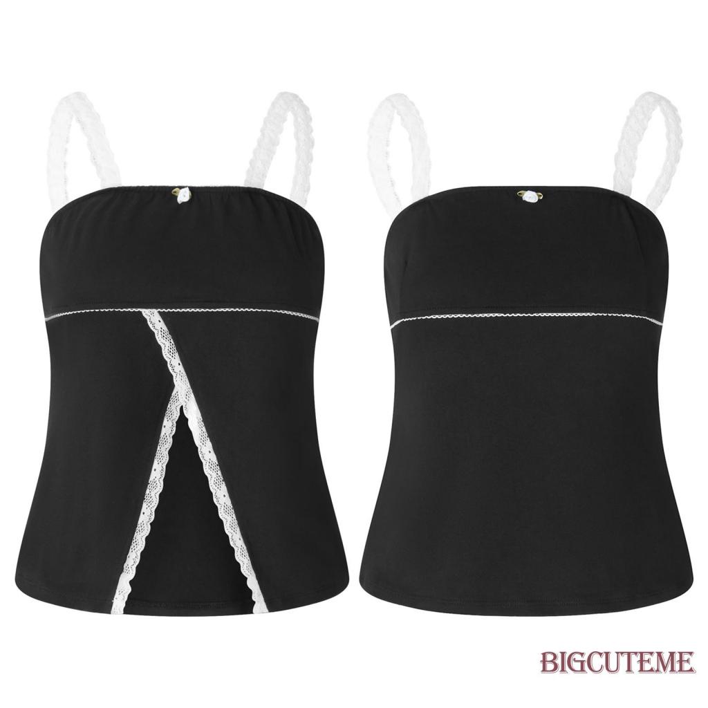 Áo Hai Dây Màu Đen Họa Tiết Hoa Thiết Kế Xẻ Tà Thời Trang Mùa Hè Cho Nữ