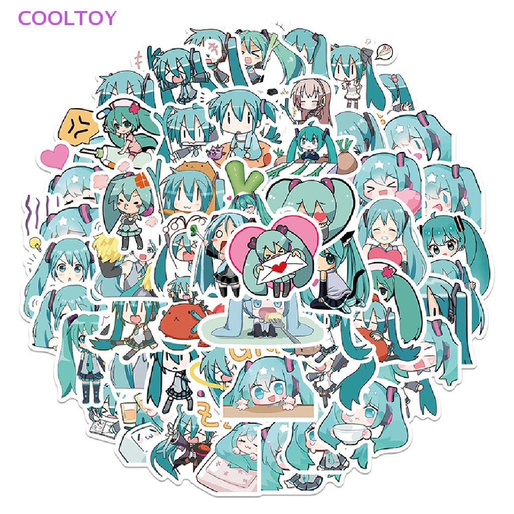 Cooltoy Bộ 65 Miếng Dán Hoạt Hình Hatsune Miku Graffiti Trang Trí Vali Laptop Đồ Chơi HOT