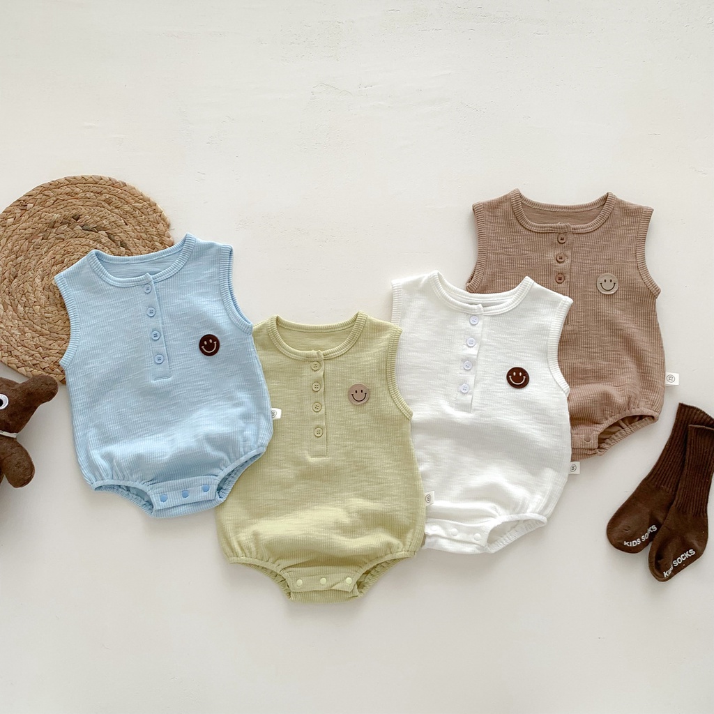 Bộ Áo Liền Quần Sát Nách Thời Trang Mùa Hè 2023 Cho Bé Sơ Sinh