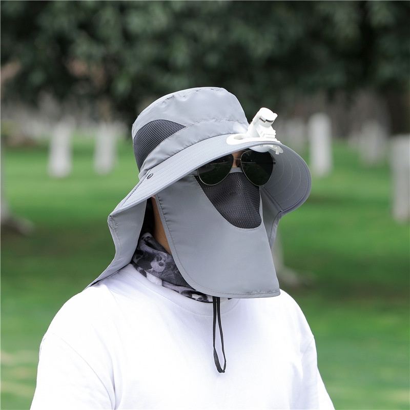 Mũ Bucket Che Nắng Ngoài Trời Kèm Quạt Thời Trang Mùa Hè Hàng Mới Dành Cho Nam Giới