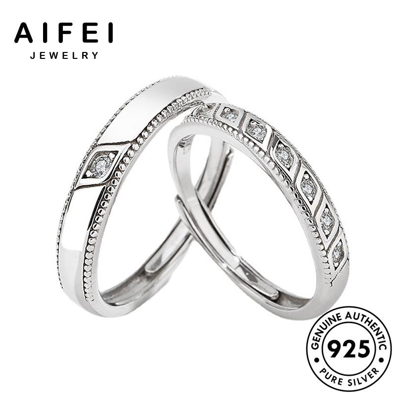 AIFEI JEWELRY bản hàn thật nhẫn cấp cao thời phụ bạc cặp 925 thạch đôi kiện trang sức cao quốc nguyên R298