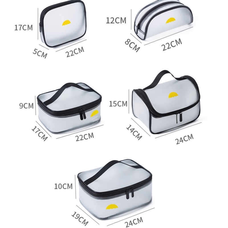 Set 5 Túi Đựng Mỹ Phẩm Chống Thấm Nước Sức Chứa Lớn Tiện Lợi Dễ Sử Dụng