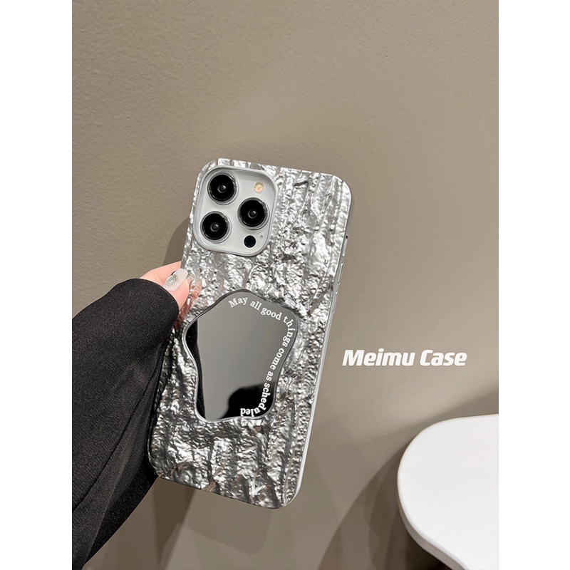 Ốp Điện Thoại Mặt Gương Chống Rơi Họa Tiết Dập Nổi Cho IPhone 14 13 12 11 Pro Max