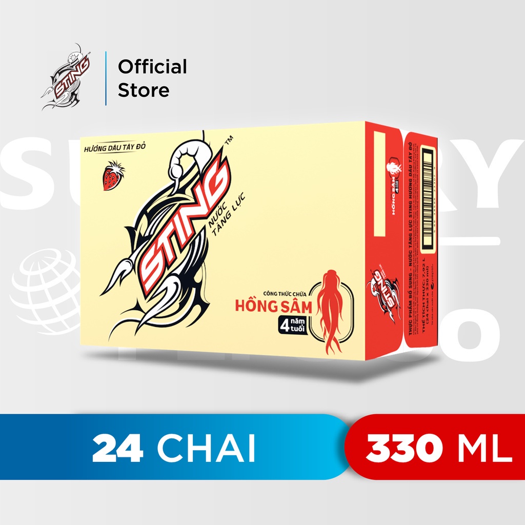 Thùng 24 Chai Nước Tăng Lực Sting Dâu