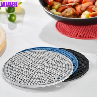 Đế lót nồi bằng silicon chịu nhiệt chống trượt hình tròn họa tiết vân tổ ong nhiều màu sắc