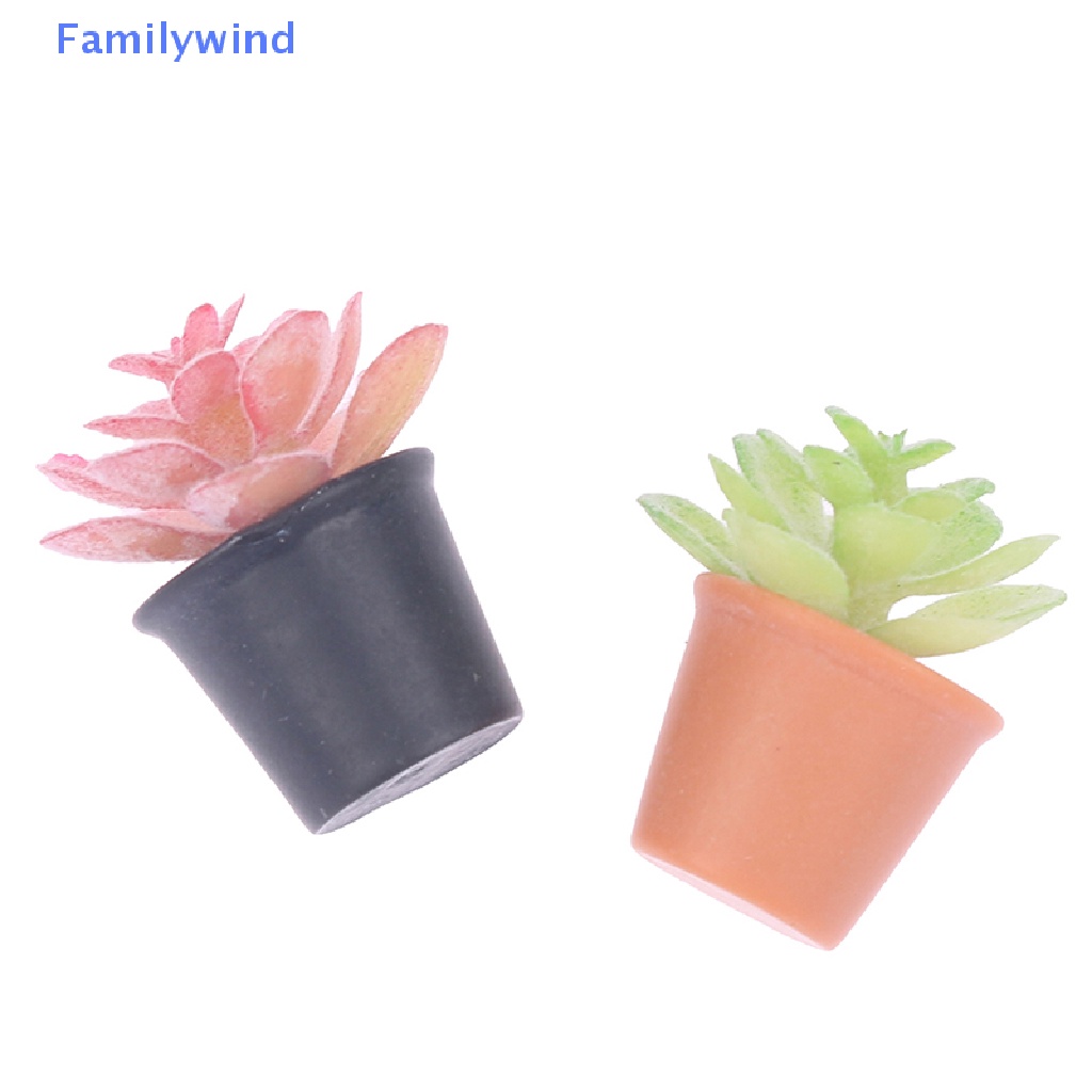 Set 2 Chậu Cây Mini Tỉ Lệ 1: 12 Dùng Để Trang Trí Nhà Búp Bê