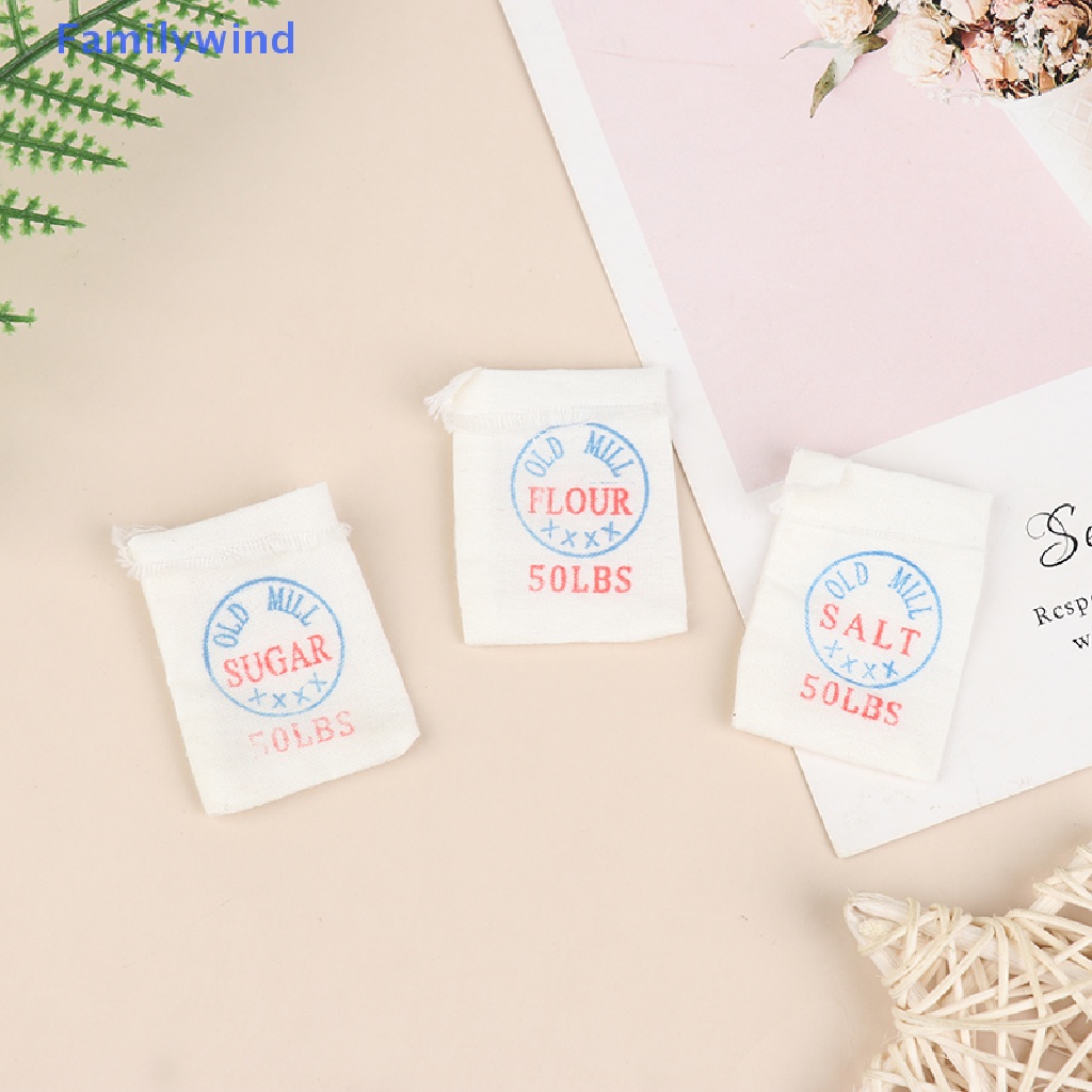 Set 3 Túi Rỗng Đựng Đường / Muối Bột 1: 12 Trang Trí Nhà Búp Bê