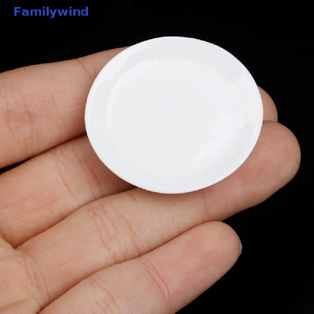 Set 4 Đĩa Tròn Màu Trắng Tỉ Lệ 1: 12 Trang Trí Nhà Búp Bê