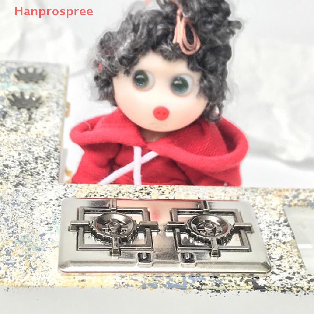 1 Bộ Bếp Gas Mini Bằng Kim Loại Dùng Trang Trí Nhà Búp Bê 1: 12