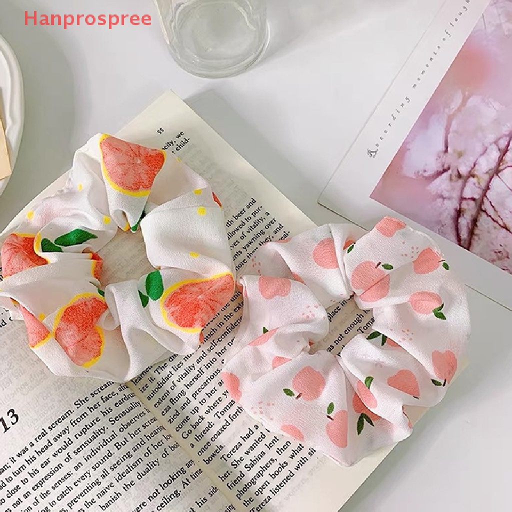 Hanprospree > Dây Cột Tóc In Họa Tiết Trái Bơ / Hoa Ngọt Ngào Dễ Thương Phong Cách Hàn Quốc Cho Nữ