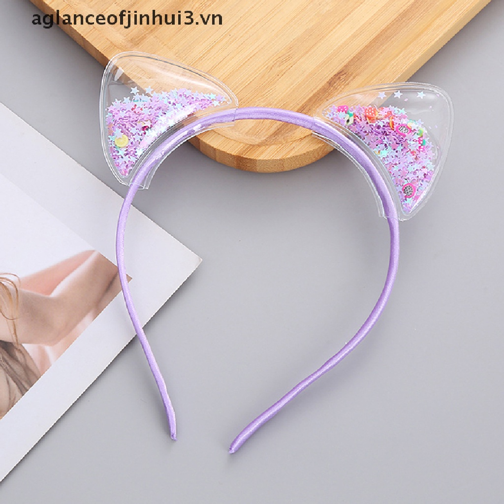 ~ Afhvn ~ Băng Đô Trong Suốt Phối Kim Tuyến Lấp Lánh Thời Trang Cho Bé Gái