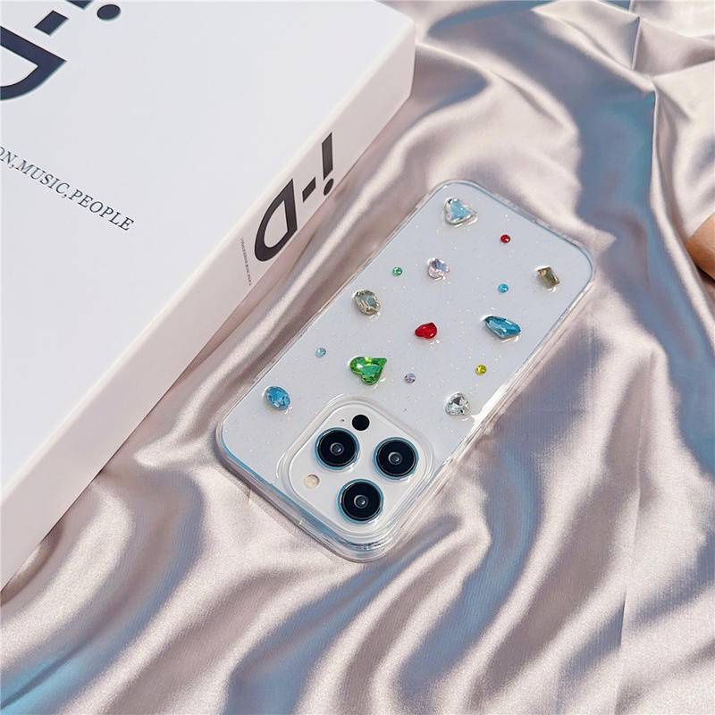 Ốp Điện Thoại Silicon Mềm Trong Suốt Đính Kim Cương Sang Trọng Cho iPhone 14 13 12 11 Pro MAX + X XS MAX XR 7 8 + SE 2022 2020