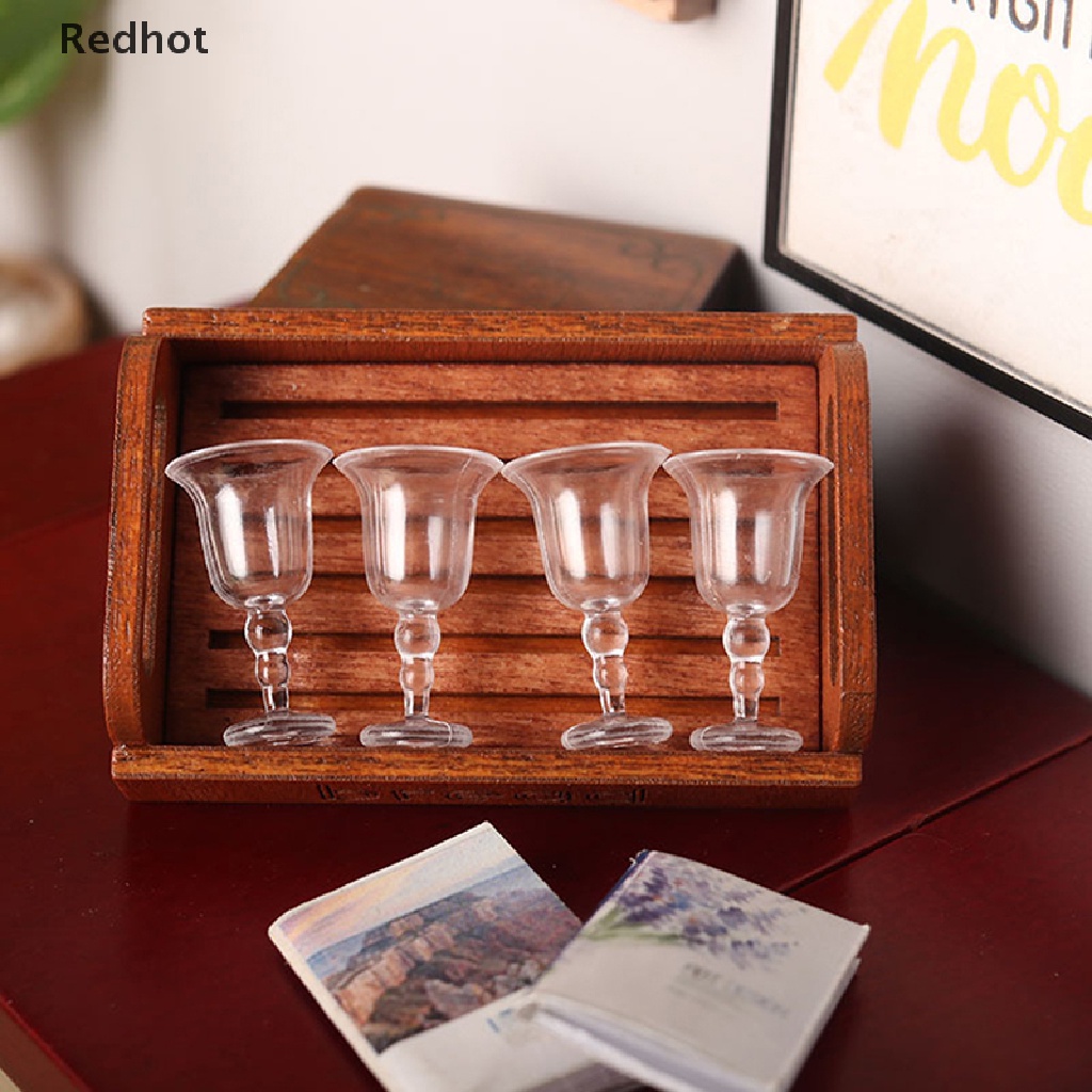 Bộ 4 Ly Rượu Thu Nhỏ Trang Trí Nhà Búp Bê