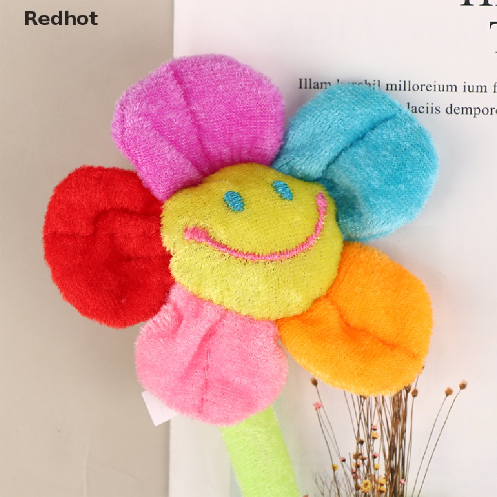 &lt; Redhot &gt; Búp Bê Nhồi Bông Hình Hoa Hướng Dương Cười Nhân Tạo 33cm Có Khóa Rèm Cửa