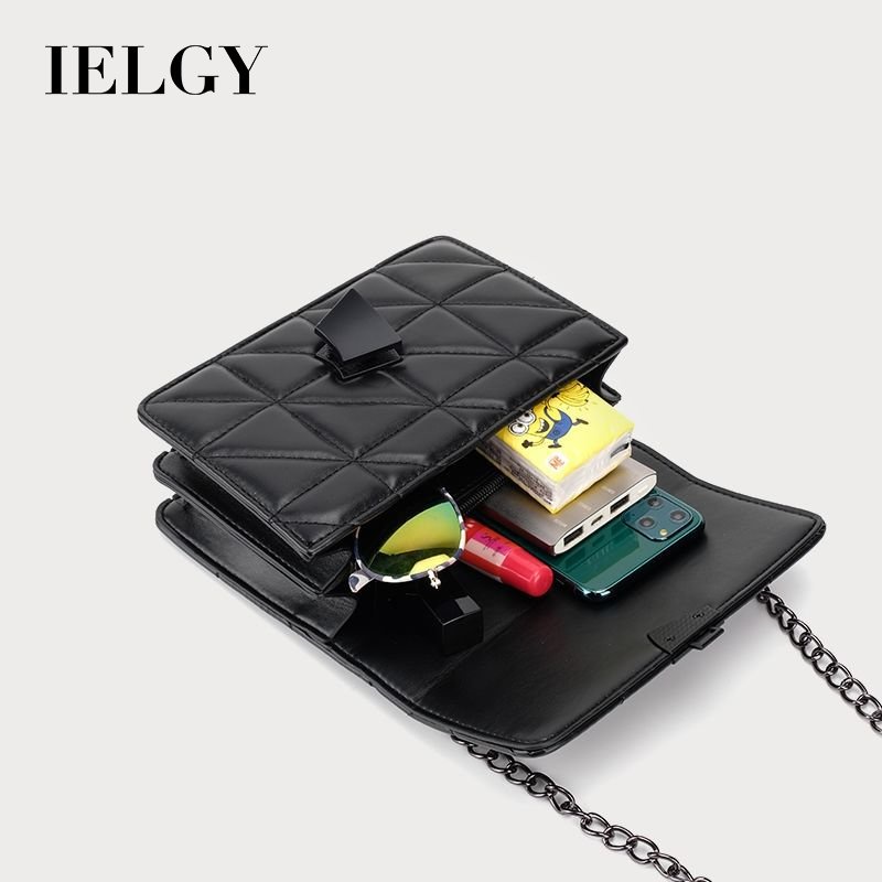 Túi Đeo Vai Hình Vuông Cỡ Nhỏ Màu Trơn Phối Dây Đeo Sợi Xích Thời Trang Cho Nữ