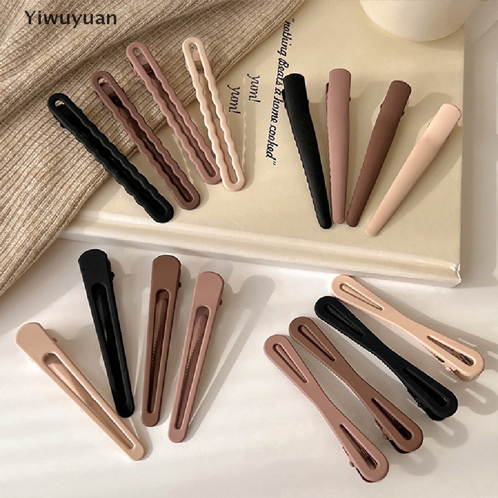 &lt; Yiwuyuan &gt; Bộ 3 / 4 Kẹp Tóc Hình Học Mặt Nhám Phong Cách Vintage Mới Cho Nữ